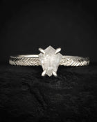 White Shield Diamond Engagement Ring