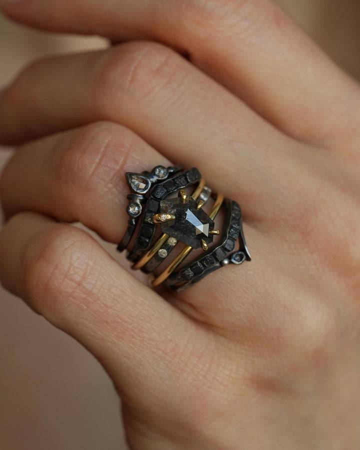 Hexagon Shield Diamond Ring