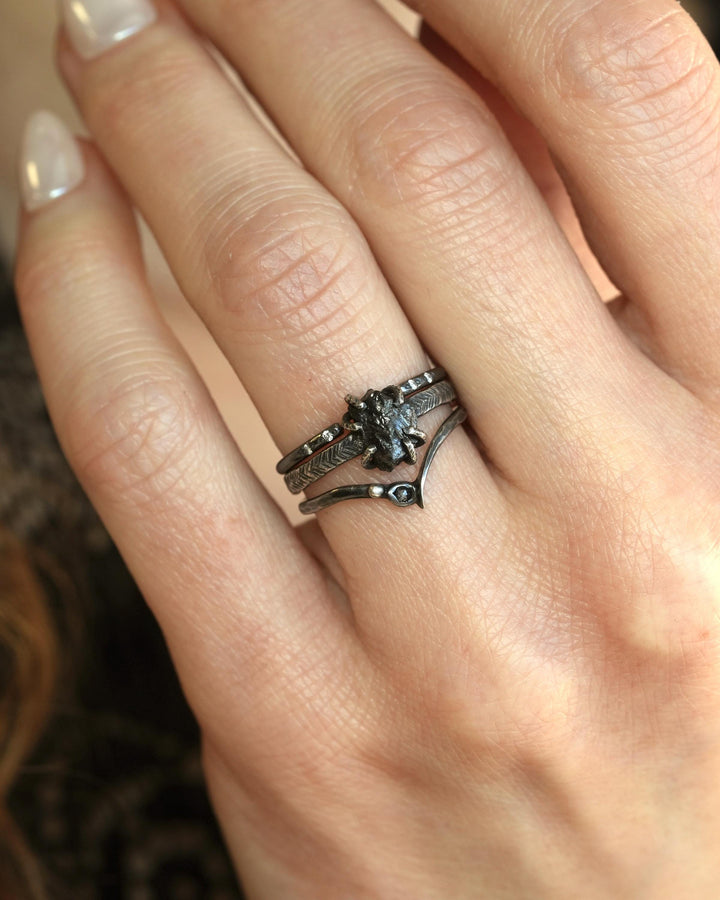 Black Diamond Engagement Ring