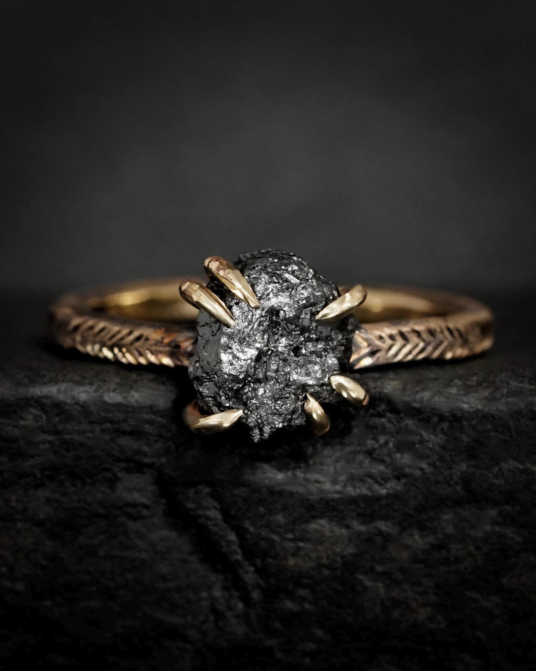 Black Diamond Engagement Ring