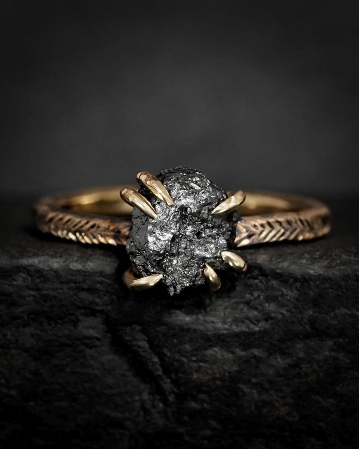 Black Diamond Engagement Ring