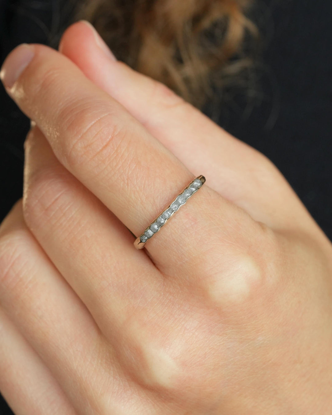 Raw White Diamond Band Ring
