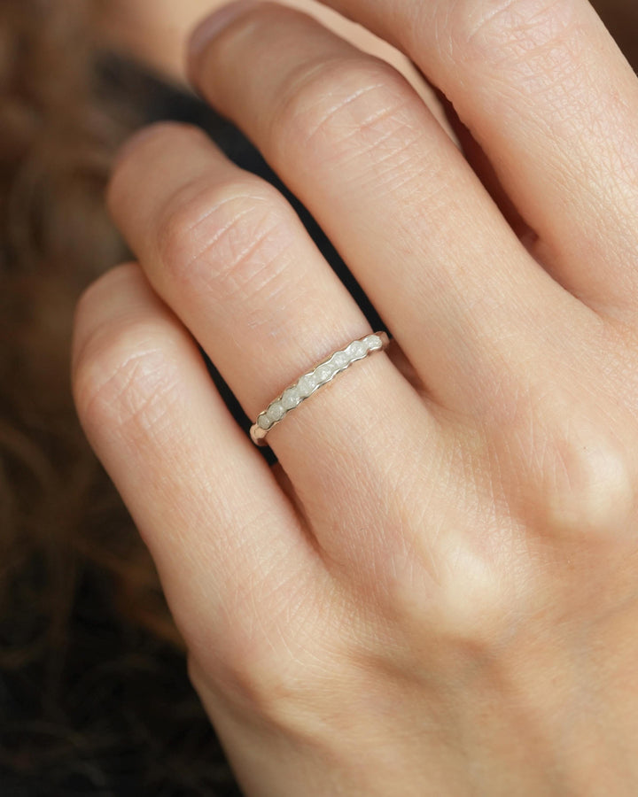 Raw White Diamond Band Ring