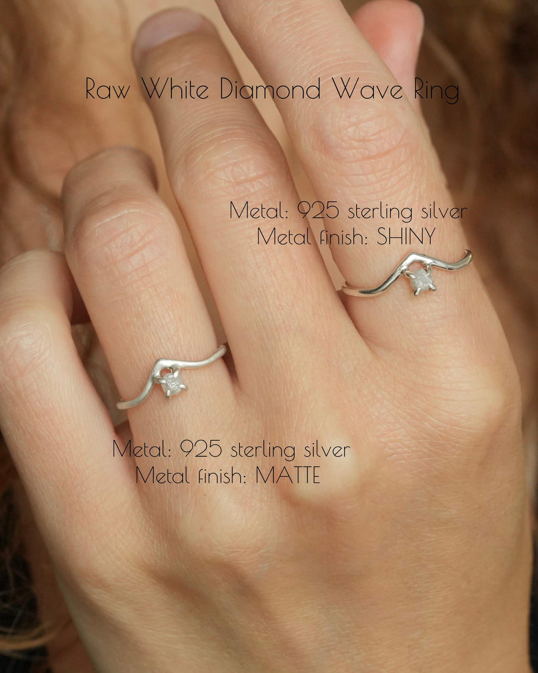 Raw Diamond Wave Ring