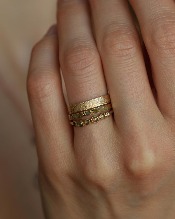 Raw Yellow Cube Diamond Ring