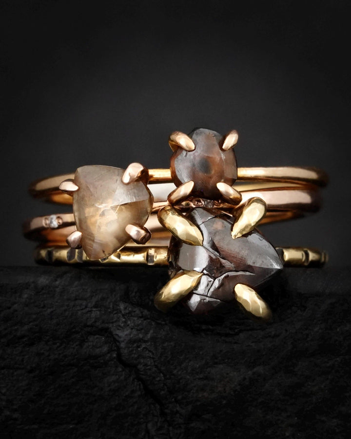 Rough Triangle Diamond Ring
