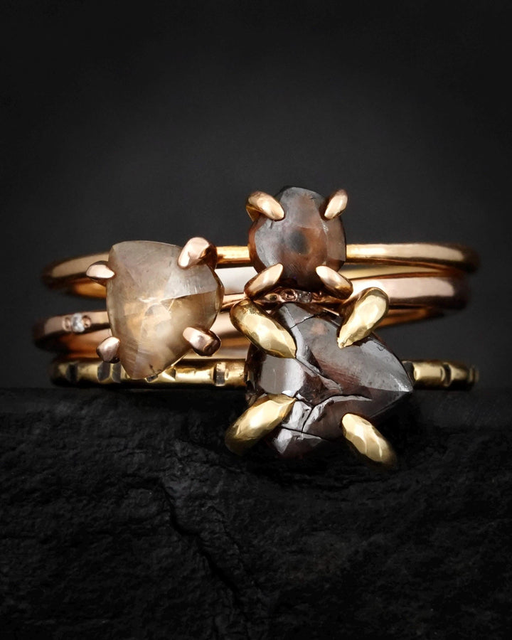 Rough Triangle Diamond Ring