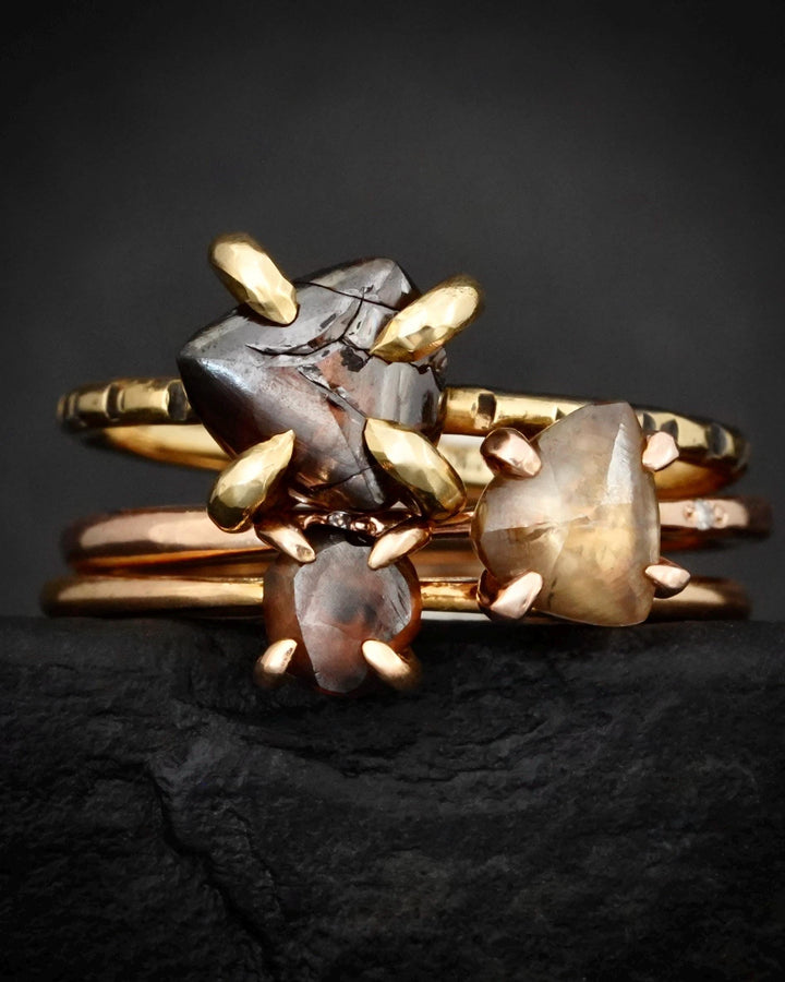 Rough Triangle Diamond Ring