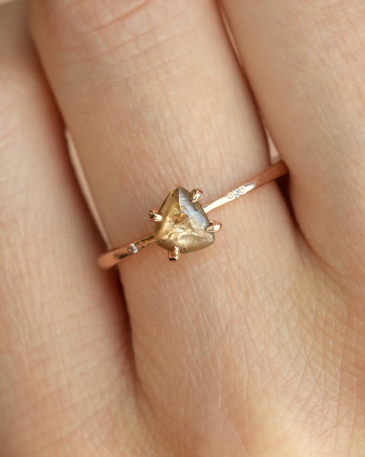 Rough Triangle Diamond Ring