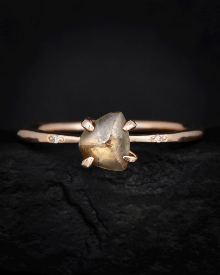 Rough Triangle Diamond Ring