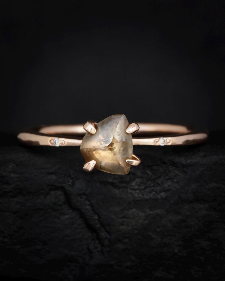 Rough Triangle Diamond Ring