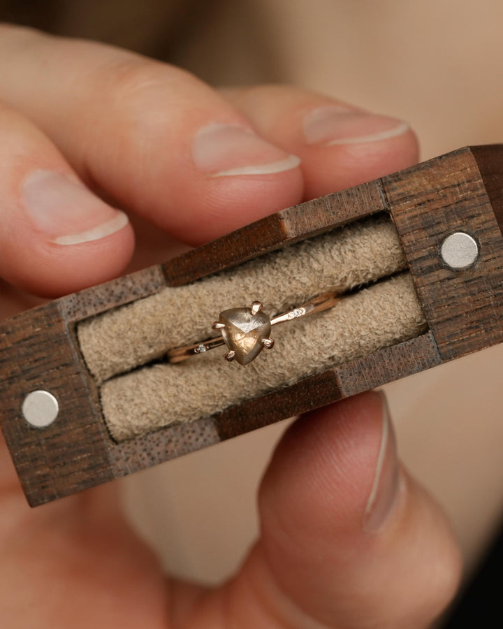 Rough Triangle Diamond Ring