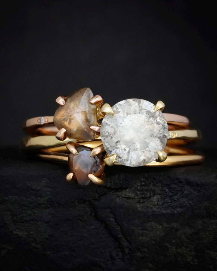 Rough Triangle Diamond Ring