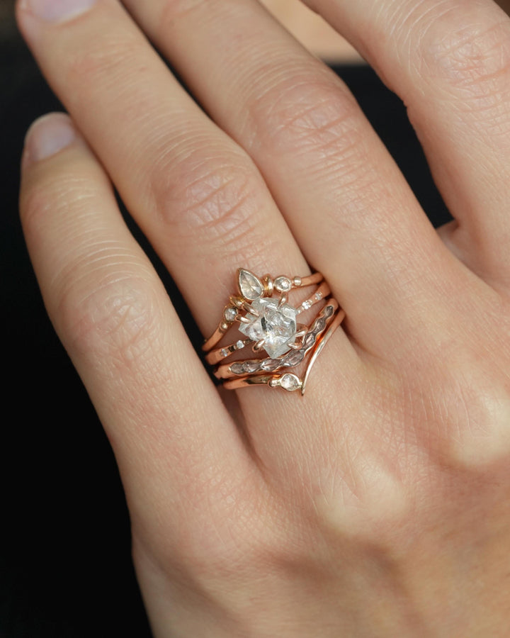 White Raw Galaxy Diamond Ring
