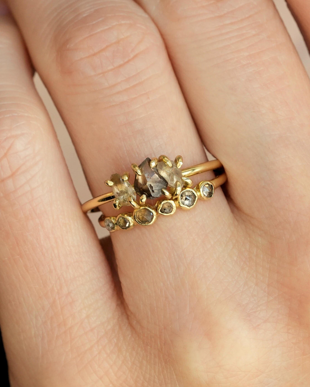 Round Natural Brown Diamond Band
