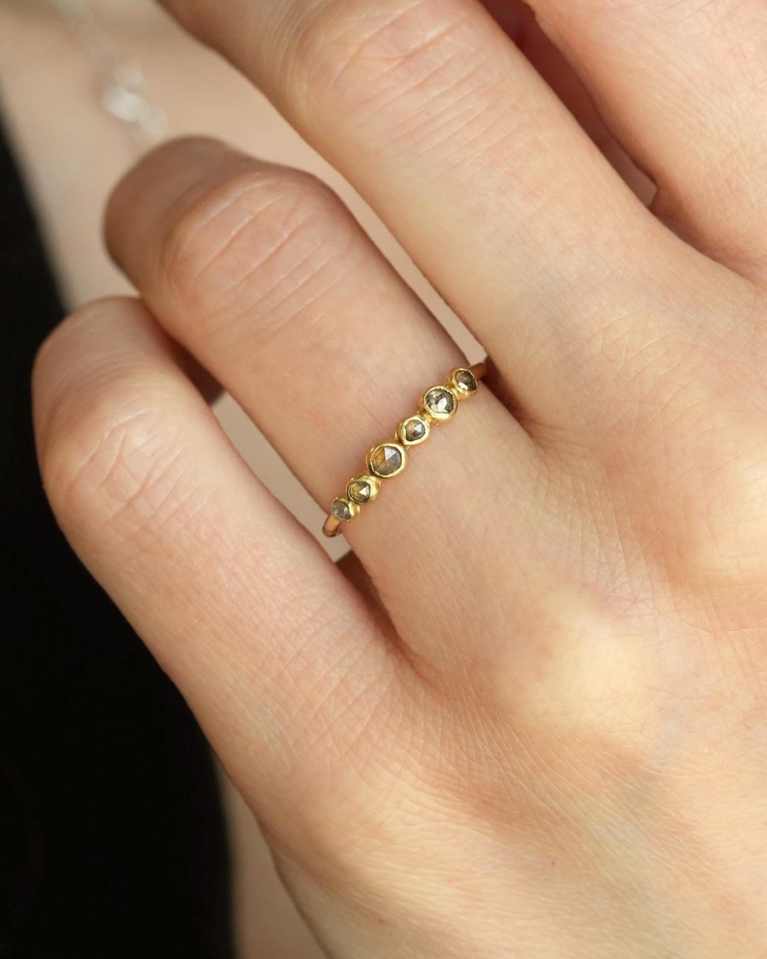 Round Natural Brown Diamond Band