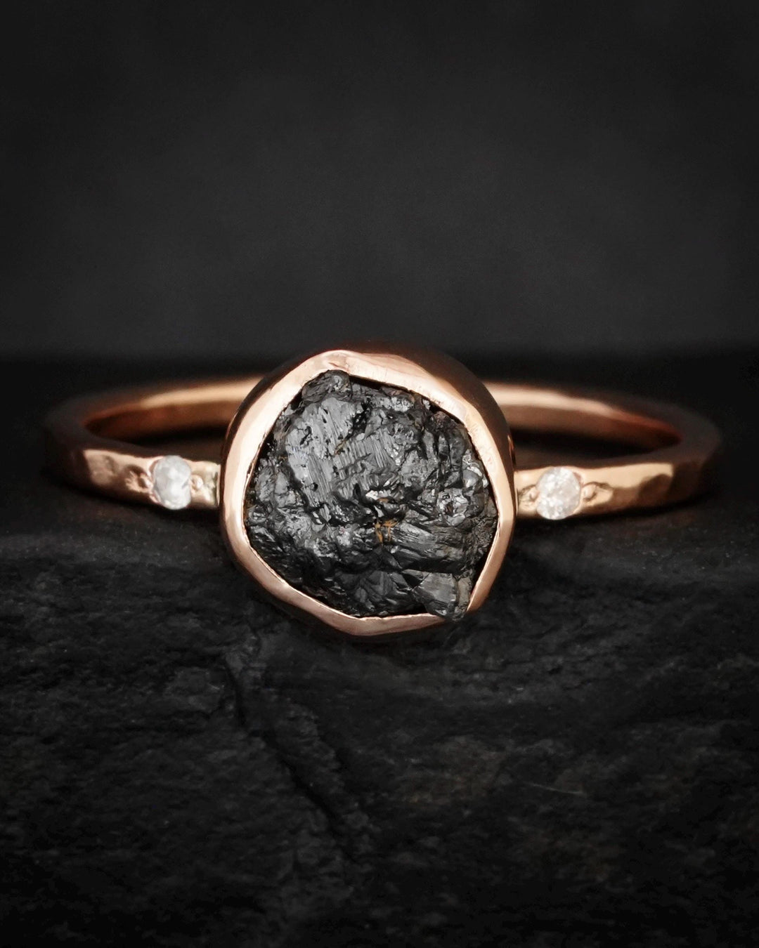 Black Diamond Engagement Ring