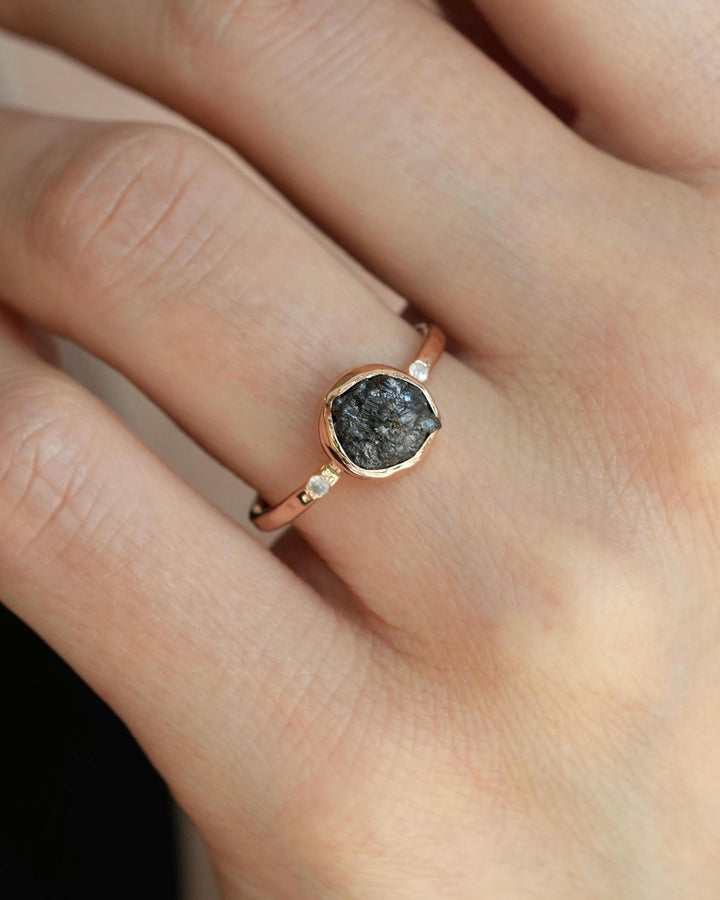 Black Diamond Engagement Ring