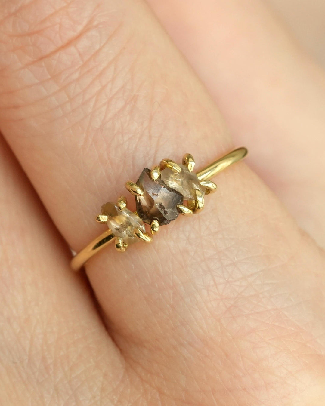 Uncut Brown Diamond Statement Ring