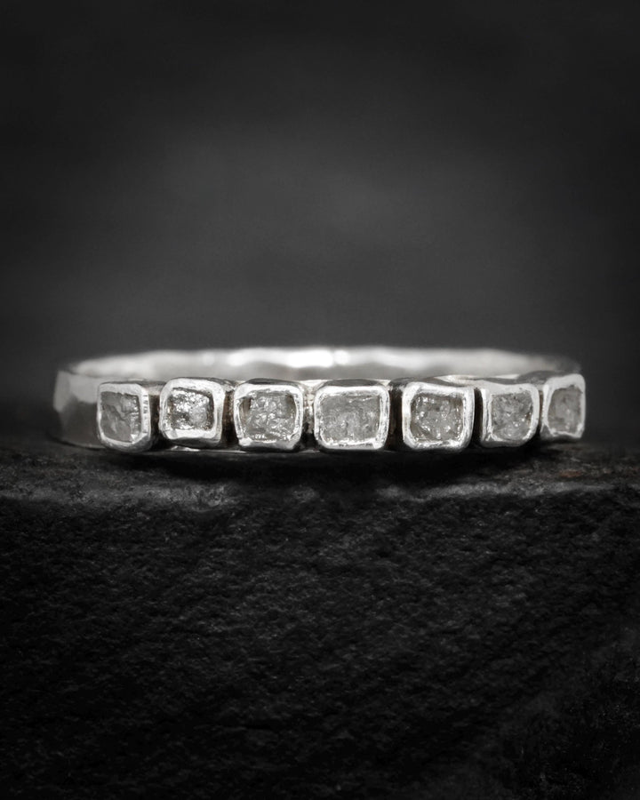 Raw Gray Cube Diamond Ring