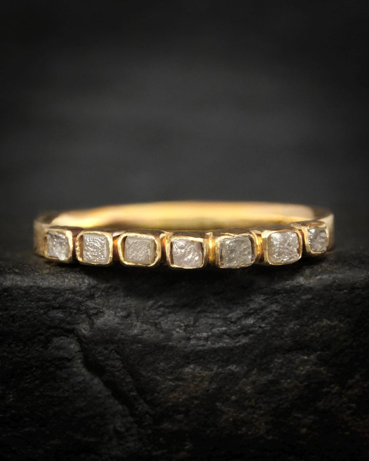 Raw Gray Cube Diamond Ring