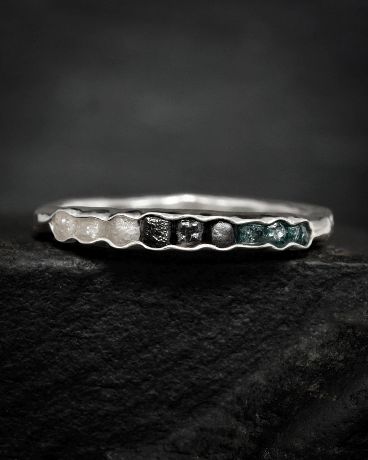 Multicolour Raw Diamond Band Ring