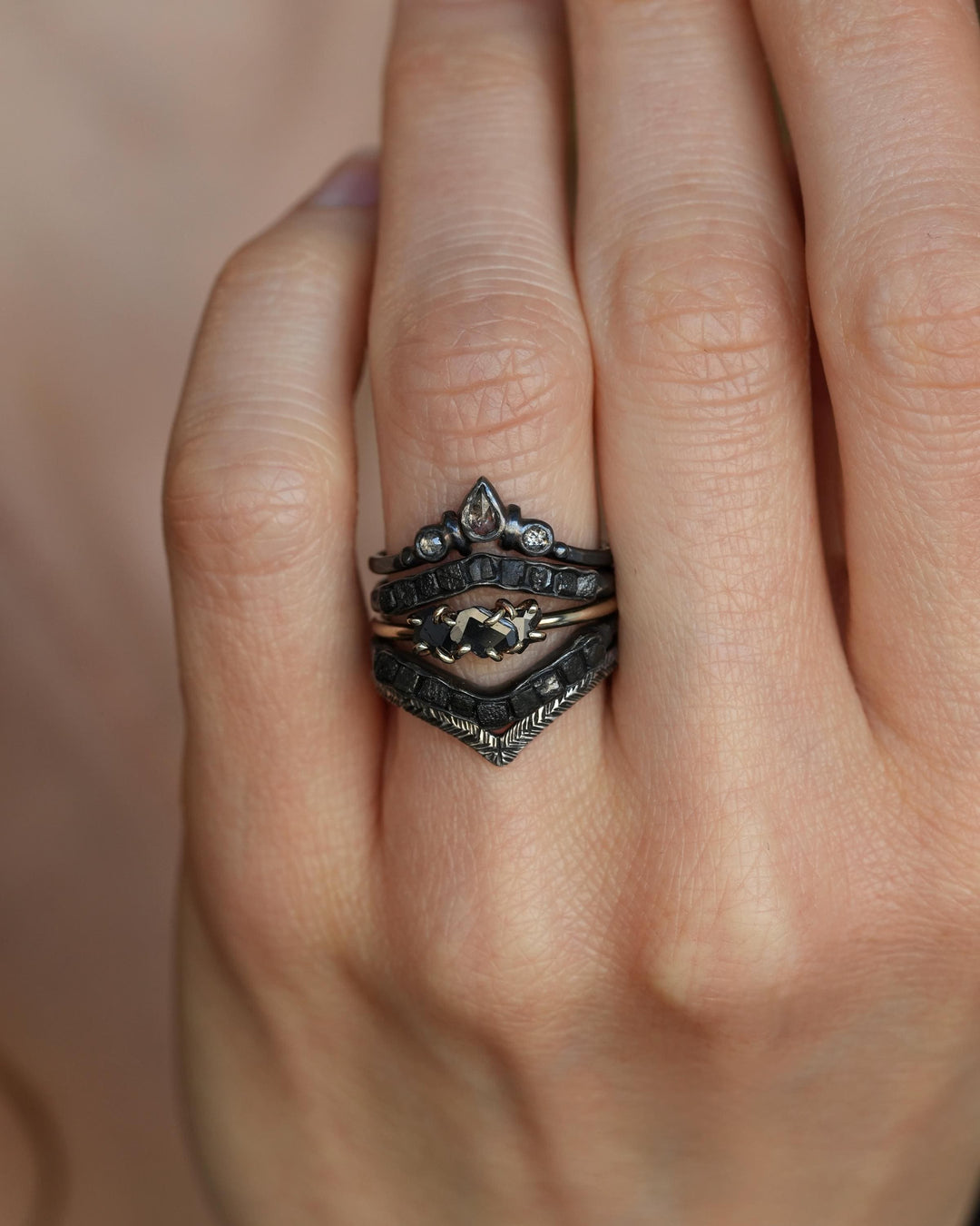Dainty Everyday Black Diamond Ring