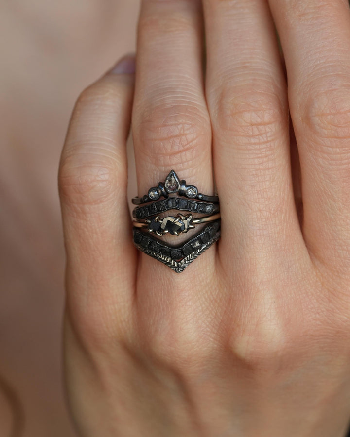 Dainty Everyday Black Diamond Ring