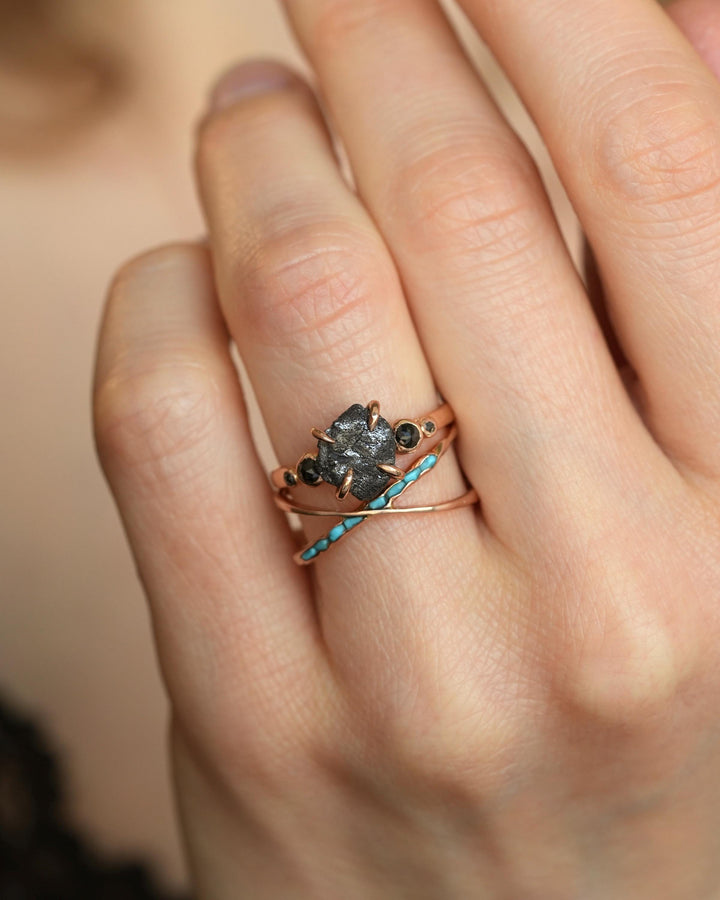 Raw Turquoise Criss Cross Ring