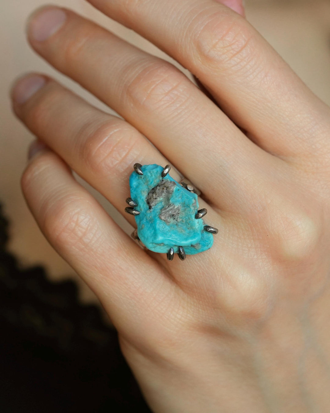 Raw Sleeping Beauty Turquoise Ring