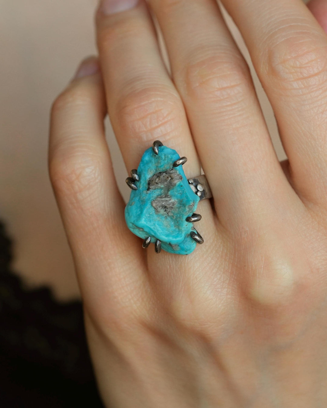 Raw Sleeping Beauty Turquoise Ring