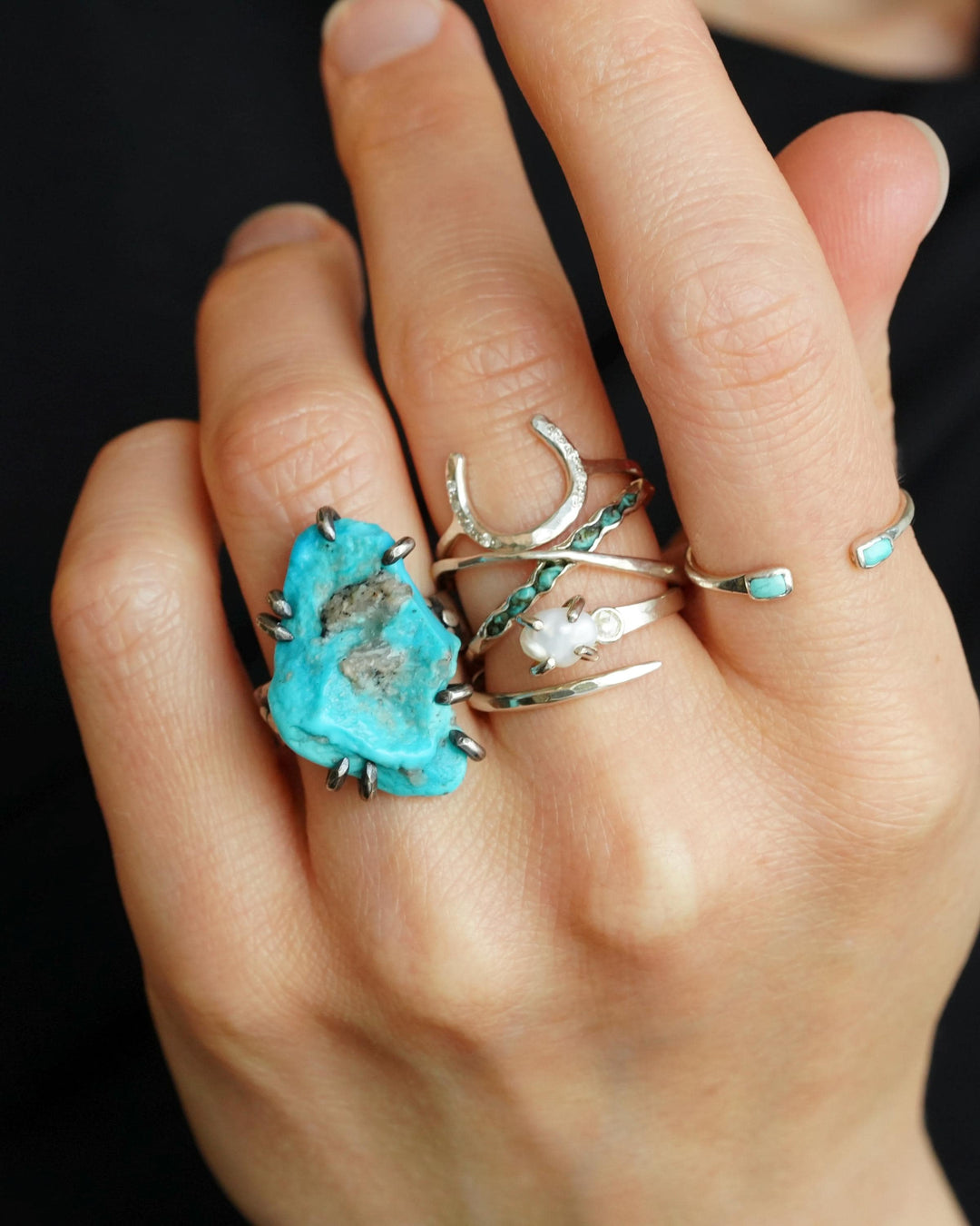 Raw Sleeping Beauty Turquoise Ring