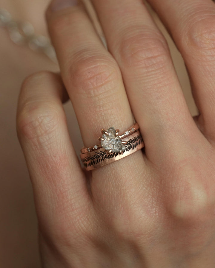 White Raw Galaxy Diamond Ring