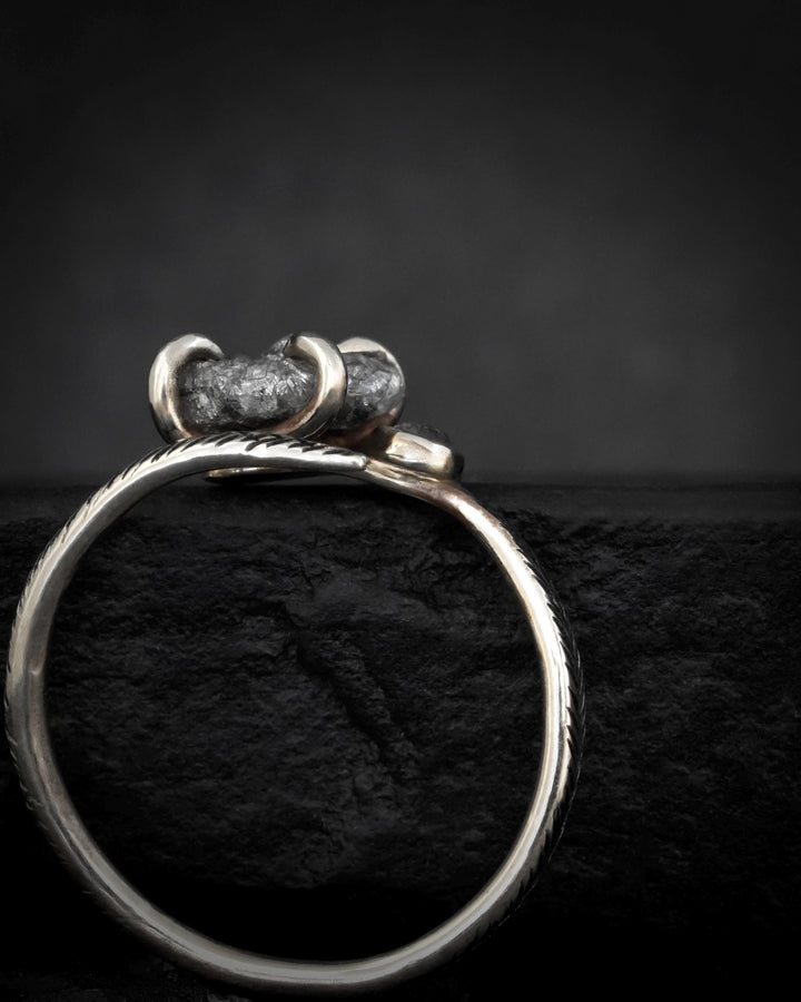 Adjustable Gray Diamond Engagement Ring