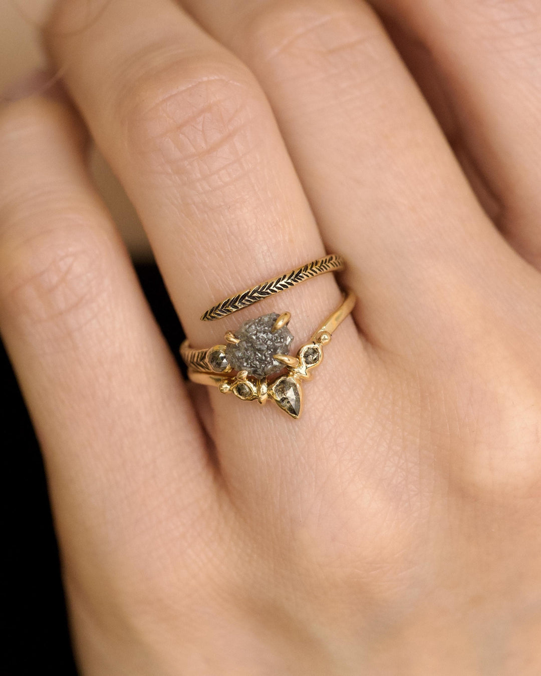 Grey Diamond Ring