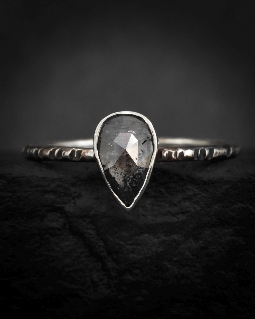 Rustic Galaxy Pear Diamond Ring