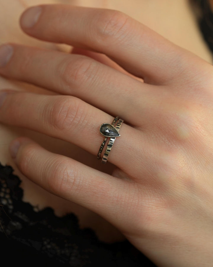Rustic Galaxy Pear Diamond Ring