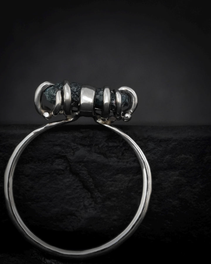 Raw Blue Diamond Crystal Ring