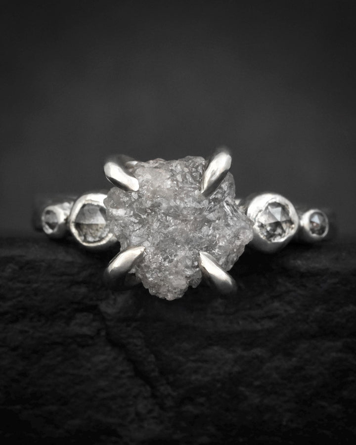 5 Grey Diamond Engagement Ring