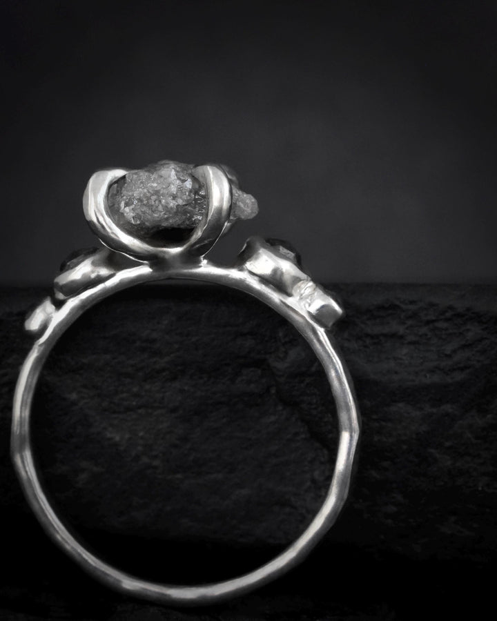 5 Stone Grey Diamond Ring
