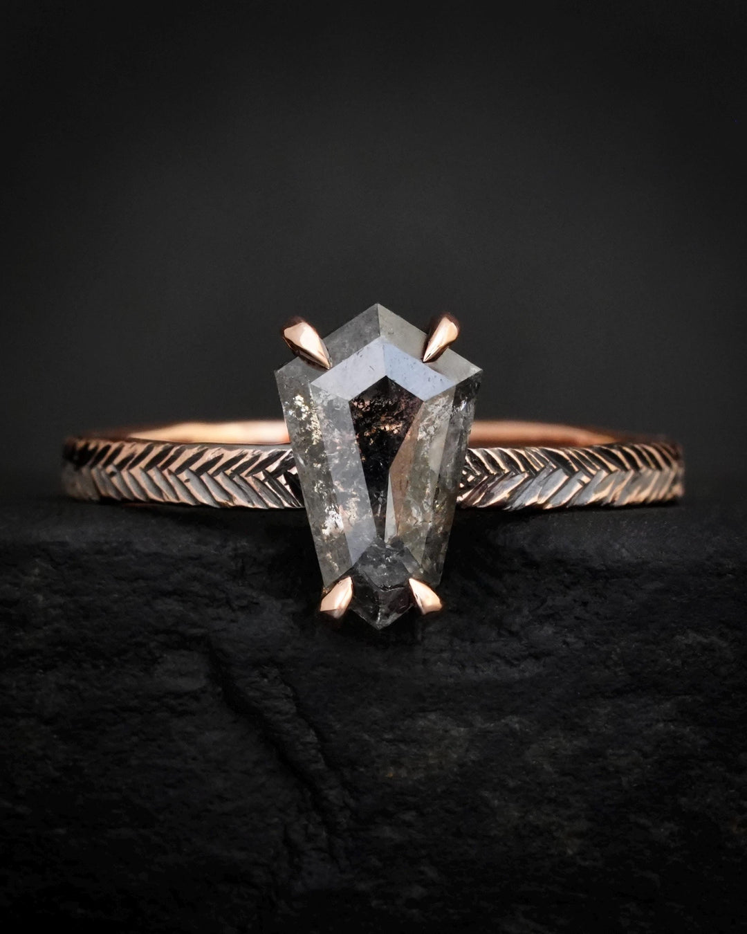 Black Galaxy Diamond Kite Ring