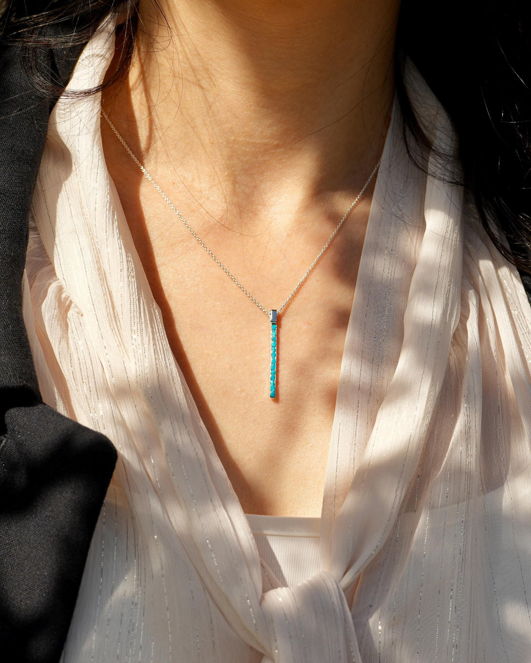 Raw Sleeping Beauty Turquoise Necklace