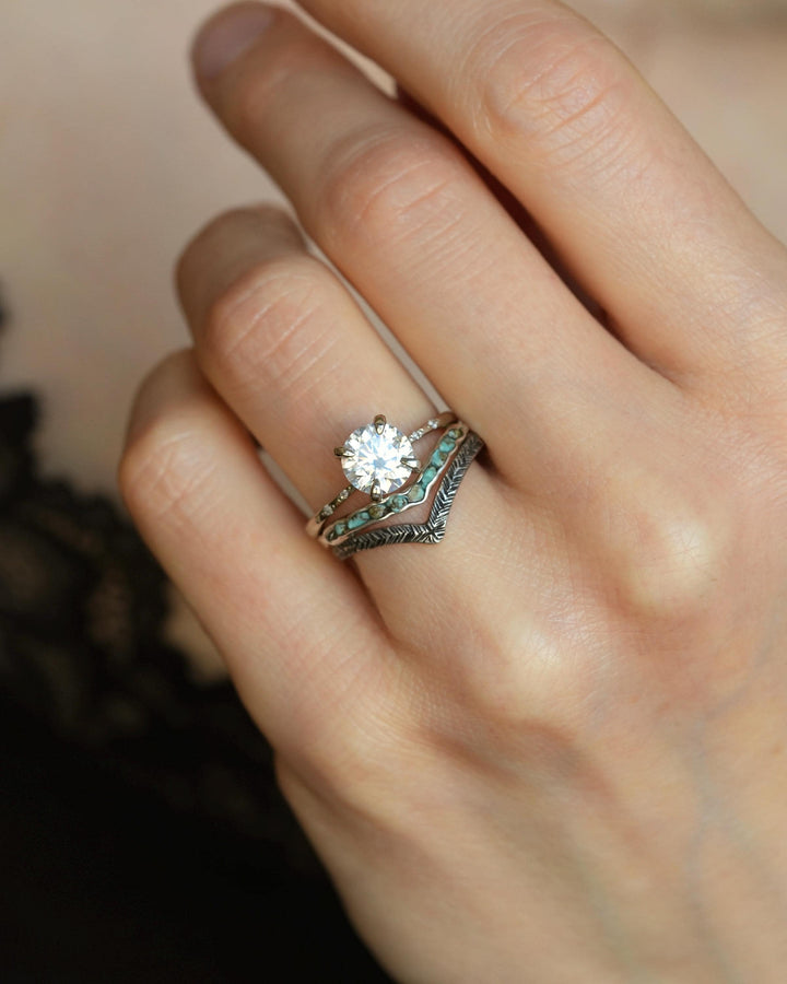 Rustic Rose Gold Turquoise Ring