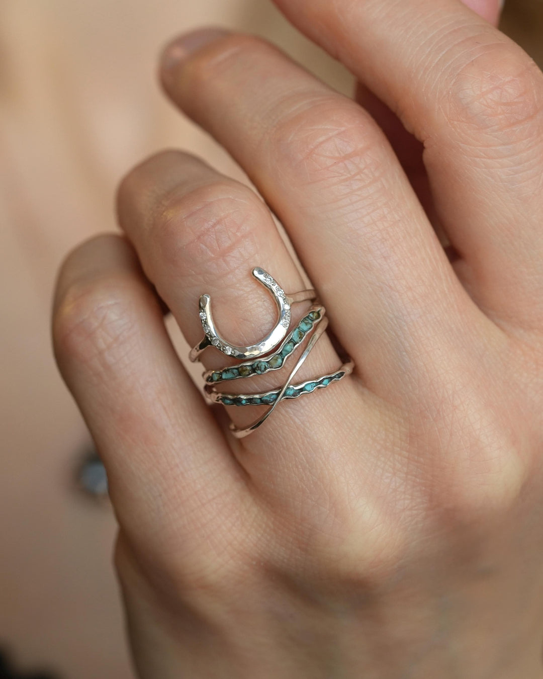 Rustic Rose Gold Turquoise Ring