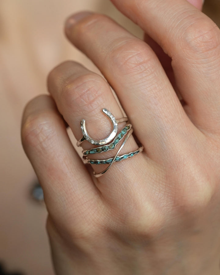 Rustic Rose Gold Turquoise Ring