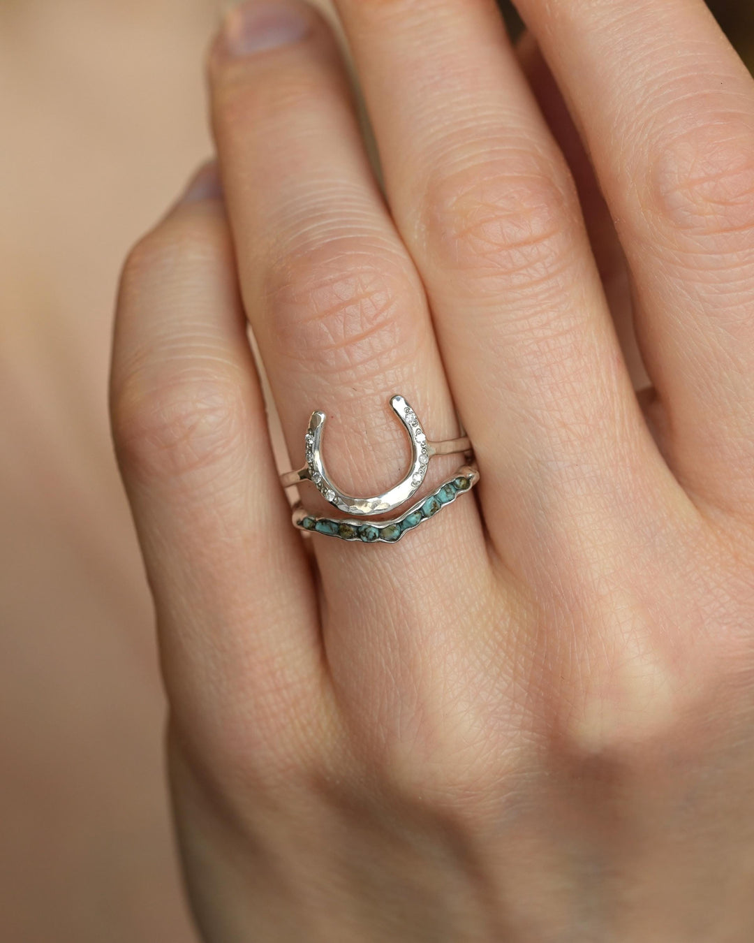 Rustic Rose Gold Turquoise Ring