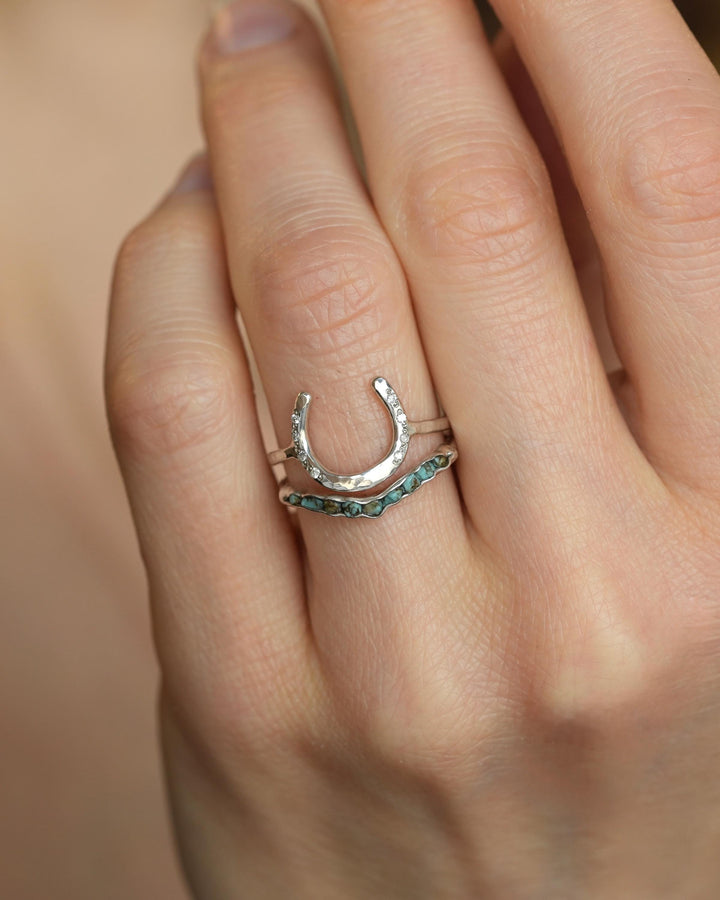 Rustic Rose Gold Turquoise Ring