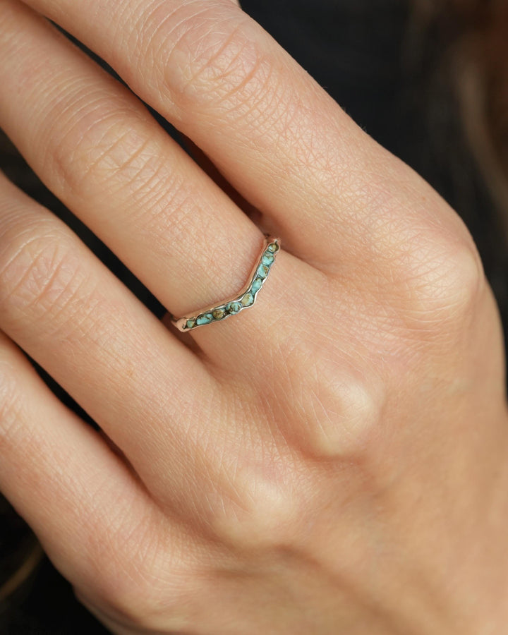 Rustic Rose Gold Turquoise Ring