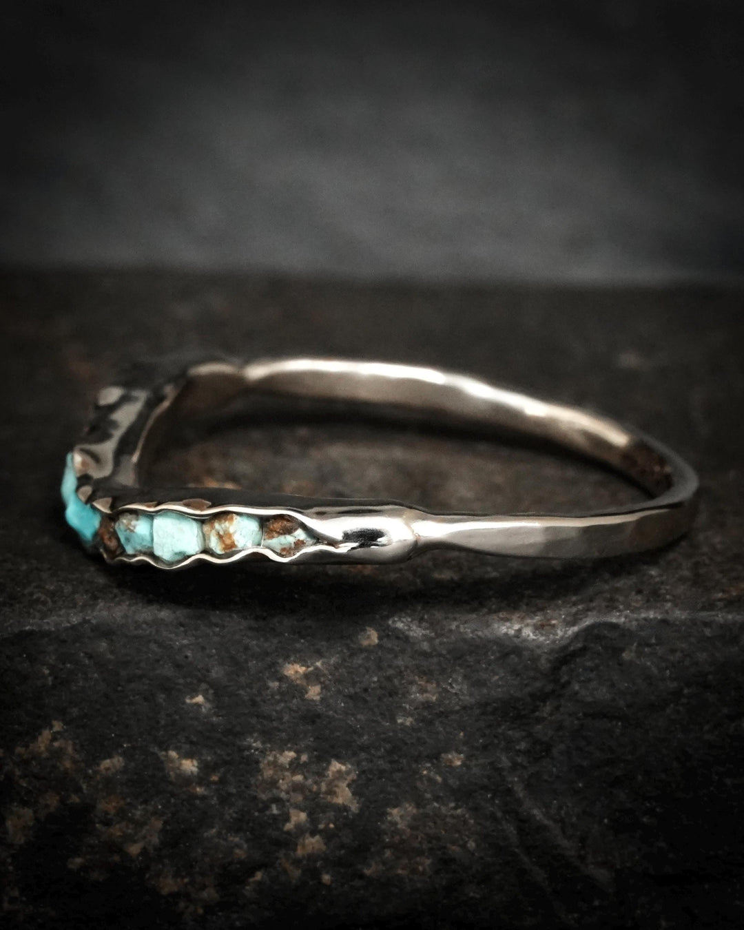 Rustic Rose Gold Turquoise Ring