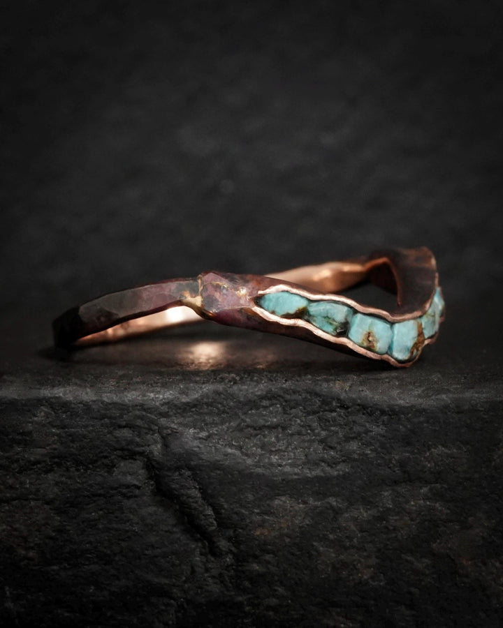 Rustic Rose Gold Turquoise Ring
